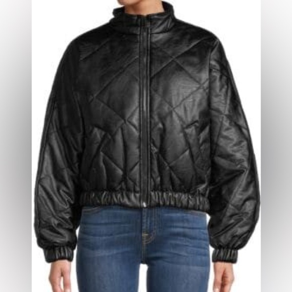 Vintage Havana quilted faux leather jacket